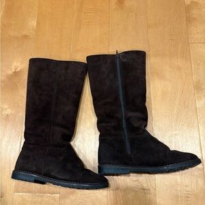 Draper of Glastonbury shearling lined suede boots 39 8 brown